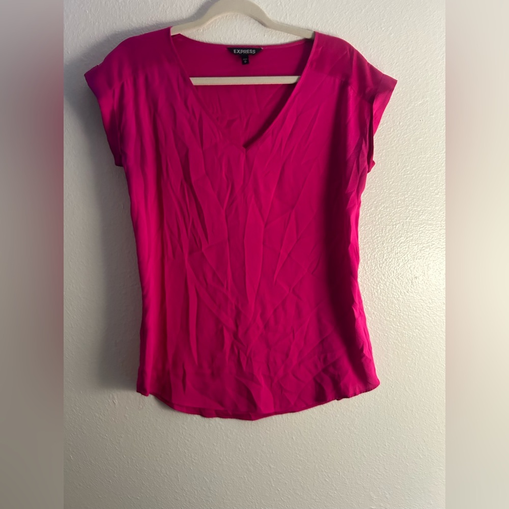 Hot Pink Express Size M Silky Blouse